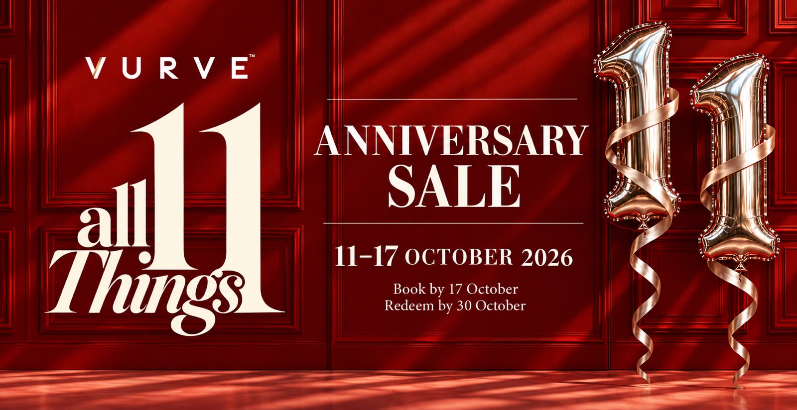 Vurve anniversary offers: hair colour or keratin with facial at ₹11,111, 11–17 October 2026.”
